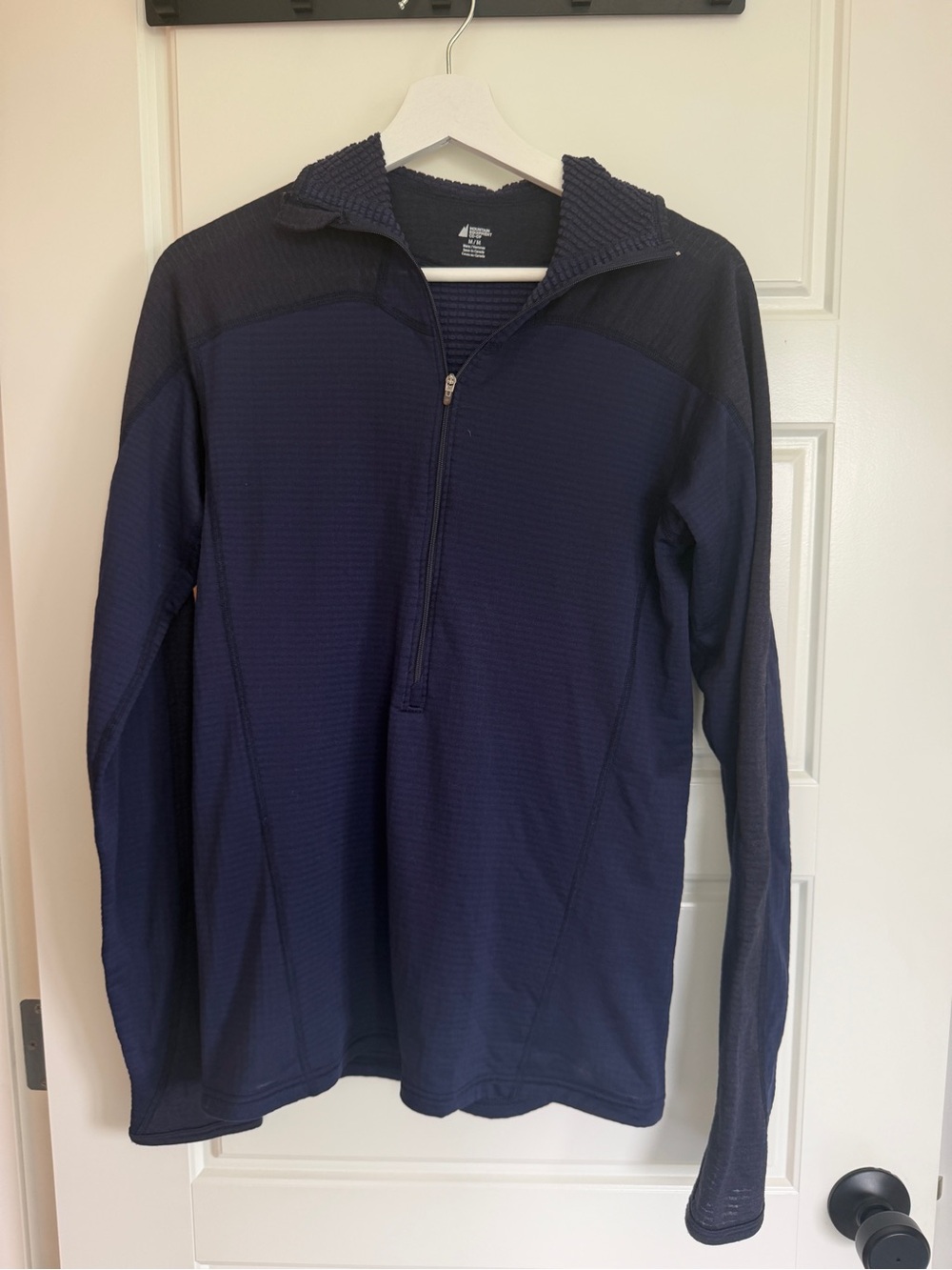 MEC Men's grid fleece Navy Half-Zip Sweater